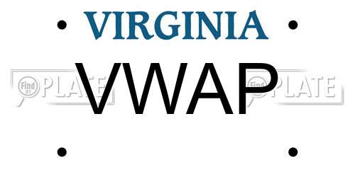 VWAP Virginia License Plate