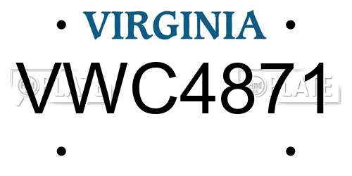 VWC4871 Virginia License Plate