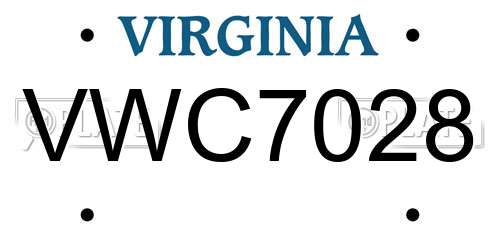VWC7028 Virginia License Plate