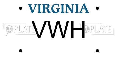 VWH Virginia License Plate
