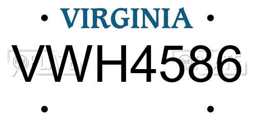 VWH4586 Virginia License Plate
