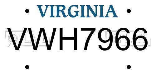 VWH7966 Virginia License Plate