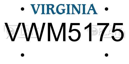 VWM5175 Virginia License Plate