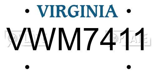 VWM7411 Virginia License Plate