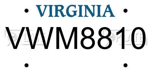 VWM8810 Virginia License Plate