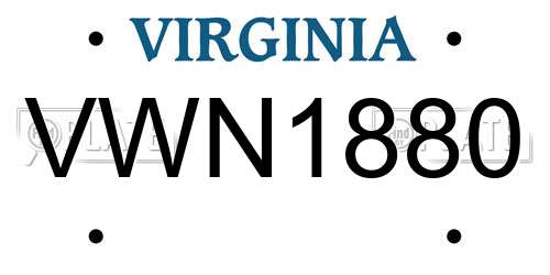 VWN1880 Virginia License Plate