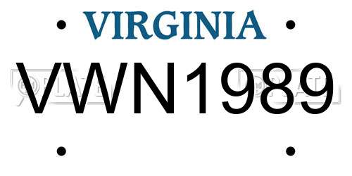 VWN1989 Virginia License Plate