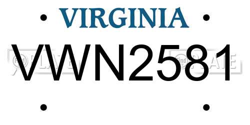 VWN2581 Virginia License Plate