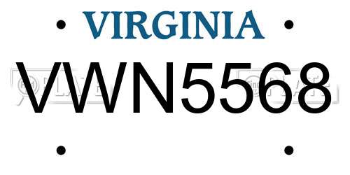 VWN5568 Virginia License Plate