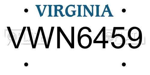 VWN6459 Virginia License Plate