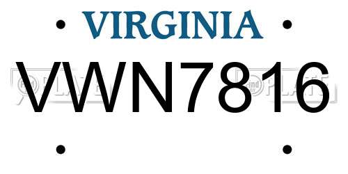 VWN7816 Virginia License Plate