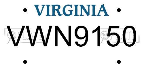 VWN9150 Virginia License Plate