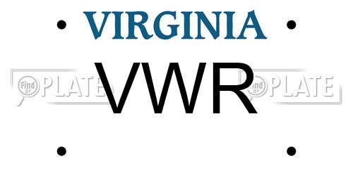 VWR Virginia License Plate