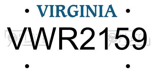 VWR2159 Virginia License Plate