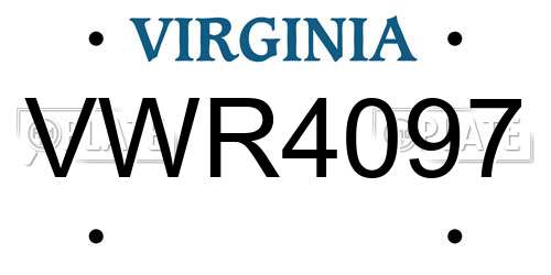 VWR4097 Virginia License Plate