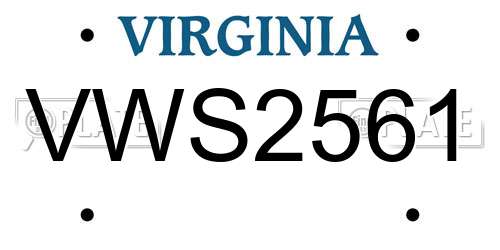 VWS2561 Virginia License Plate