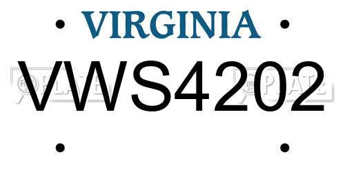 VWS4202 Virginia License Plate