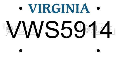 VWS5914 Virginia License Plate