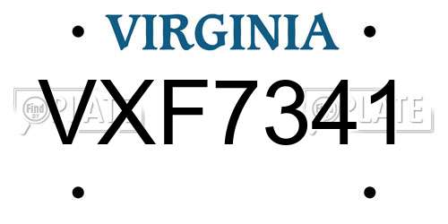 VXF7341 Virginia License Plate