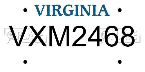 VXM2468 Virginia License Plate
