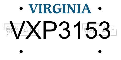 VXP3153 Virginia License Plate