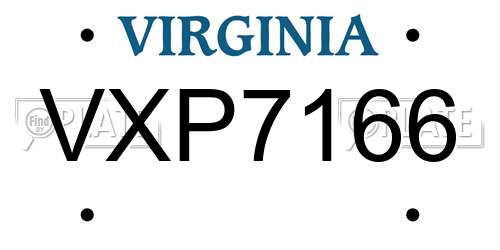VXP7166 Virginia License Plate
