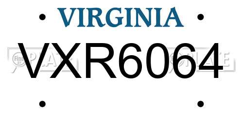 VXR6064 Virginia License Plate