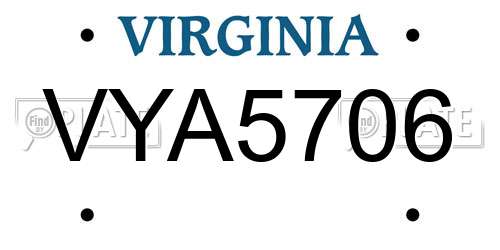 VYA5706 Virginia License Plate