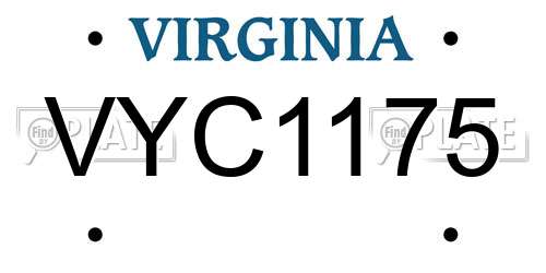 VYC1175 Virginia License Plate