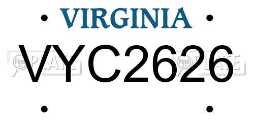 VYC2626 Virginia License Plate