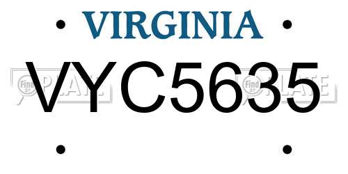 VYC5635 Virginia License Plate