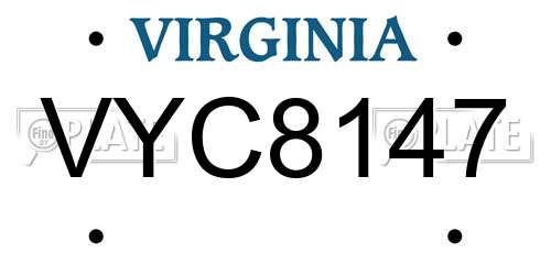VYC8147 Virginia License Plate