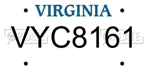 VYC8161 Virginia License Plate