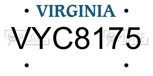 VYC8175 Virginia License Plate