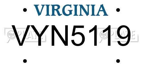 VYN5119 Virginia License Plate