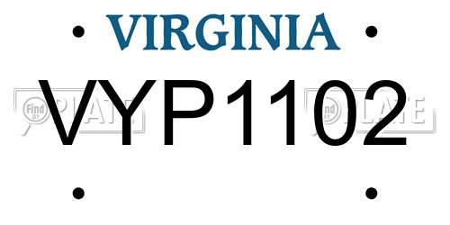 VYP1102 Virginia License Plate