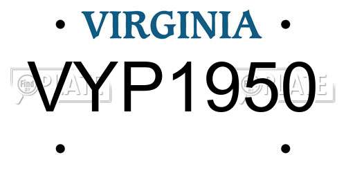 VYP1950 Virginia License Plate