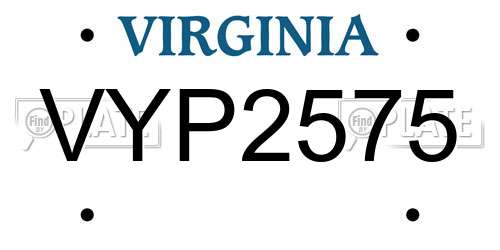 VYP2575 Virginia License Plate