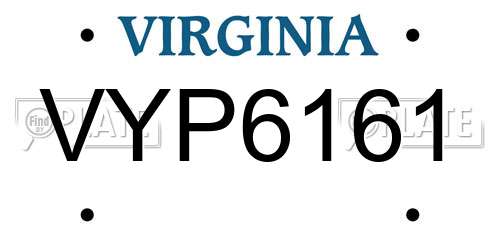 VYP6161 Virginia License Plate