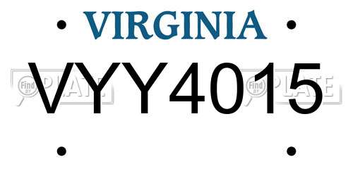 VYY4015 Virginia License Plate
