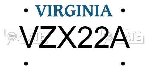 VZX22A Virginia License Plate