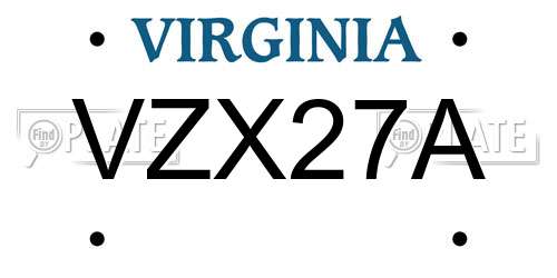 VZX27A Virginia License Plate