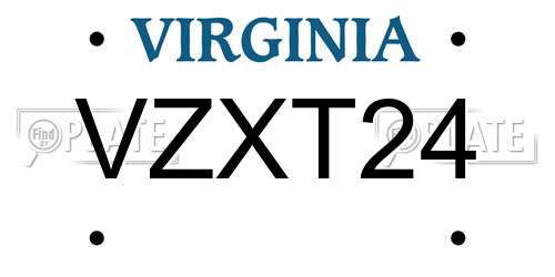 VZXT24 Virginia License Plate