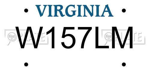 W157LM Virginia License Plate