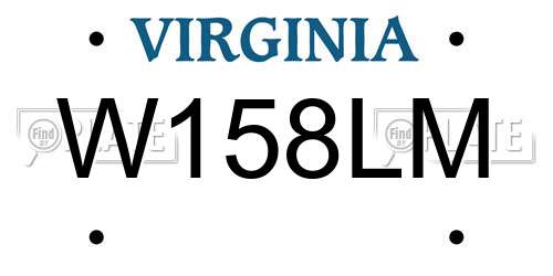 W158LM Virginia License Plate