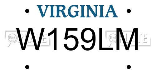 W159LM Virginia License Plate