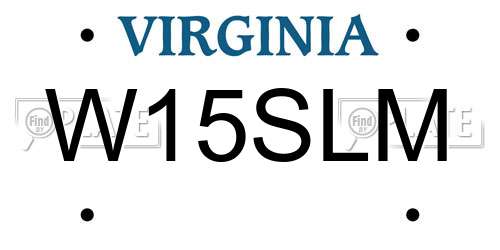 W15SLM Virginia License Plate