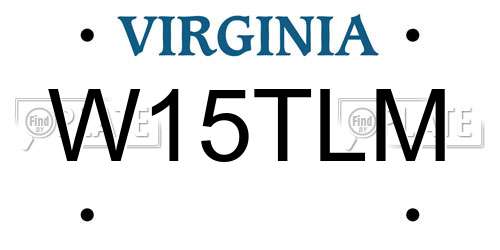 W15TLM Virginia License Plate