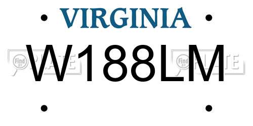 W188LM Virginia License Plate