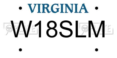 W18SLM Virginia License Plate
